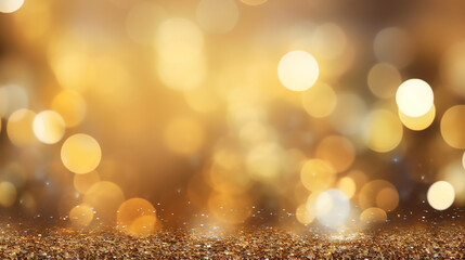 Wall Mural - Fantastic Abstract Background with Bokeh Shiny Gold Yellow
