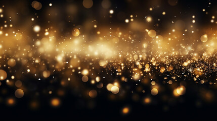 Canvas Print - amazing background of abstract glitter lights gold and black