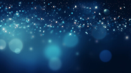 Wall Mural - Blurred Bokeh Light on Dark Blue Background