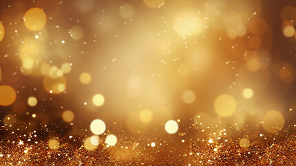 Wall Mural - Beautiful Christmas Background Golden Glitter On Shiny