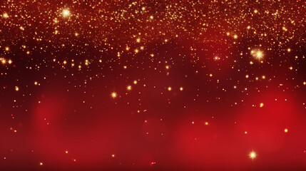 Wall Mural - Fantastic Elegant Red Festive Background with Golden Glitter