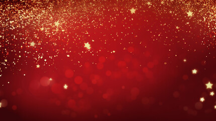 Wall Mural - Elegant Red Festive Background with Golden Glitter