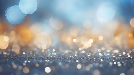 Wall Mural - Fantastic Silver Sparkling Christmas Holiday Blurry Lights