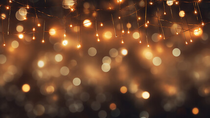 Wall Mural - Fantastic String Light Photo Overlays Christmas New Year Light