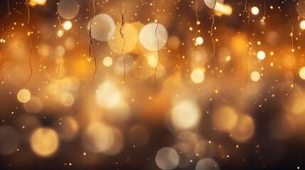 Wall Mural - Elegant String Light Photo Overlays Christmas New Year Light
