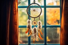 Dream Catcher Hanging In A Home Window Room