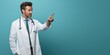 © Jiraphiphat - Expert Male Doctor in White Coat Pointing - Medical Consultation and Healthcare Services