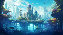 Underwater City With Glass Roads