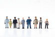© L.S. - Diverse miniature figures, various professions and genders, lined up on a clean white background.