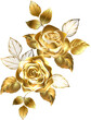 Two gold roses