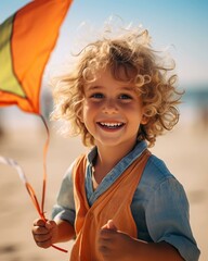 Wall Mural - child with a kite