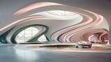 Fototapeta Młodzieżowe - Modern Architectural Masterpiece - curves and angles abound