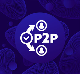 Wall Mural - p2p peer-to-peer icon, vector design