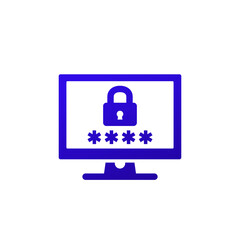 Sticker - password access icon with a computer