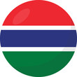 Gambia flag circle 3D cartoon style.