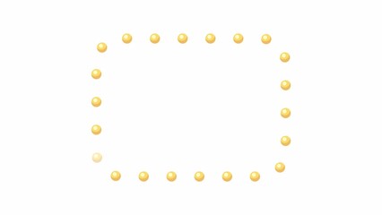 Poster - Twinkling light bulbs frame 2D object animation. Flickering lightbulbs framework flat cartoon 4K video, transparent alpha channel. Retro cinema lamps border animated element on white background