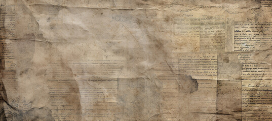 Newspaper paper grunge vintage old aged texture background.