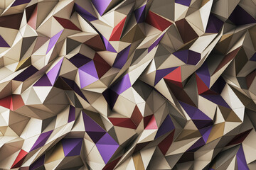 Poster - Creative golden geometric background. Landing page concept. 3D Rendering.