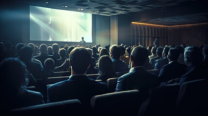 Leinwandbilder - Conference attendees listening to a talk on corporate Business and Entrepreneurship