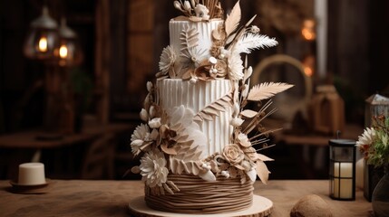Poster - Boho themed wedding cake Sweets for a boho wedding