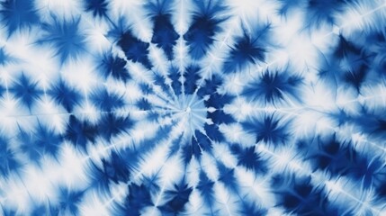 Poster - Blue and white Shibori tie dye fabric texture design