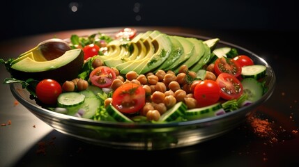 Poster - Chickpea tomato and avocado salad