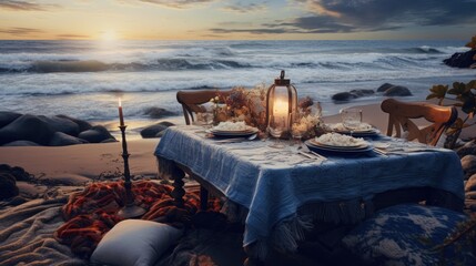 Poster - Bohemian beach table arrangement