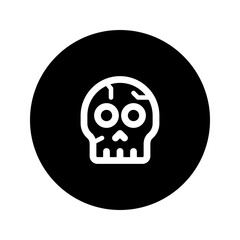 Sticker - skull circular line icon