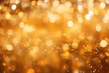 Canvas Print - golden abstract background with bokeh defocused lights and stars, golden glitter texture Colorfull Blurred abstract background for birthday, anniversary, new year eve or Christmas, AI Generated