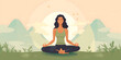© Ahmad Soleh - People yoga flat illustration background