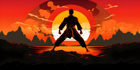 Karate martial art sport background