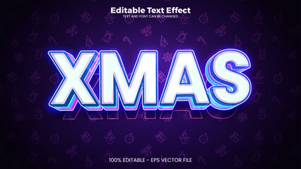 Wall Mural - Xmas editable text effect in modern trend style