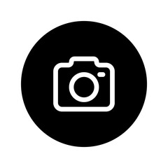 Sticker - camera circular line icon