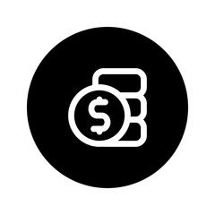 Sticker - coin circular line icon