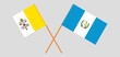 Crossed flags of Vatican and Guatemala. Official colors. Correct proportion