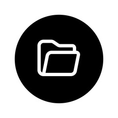 Sticker - open folder circular line icon