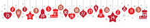 Advent Calendar Red -vector Illustration For Christmas Decoration