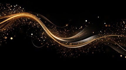 abstract wave background with golden stars