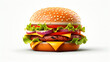 Cartoon Hamburger on White Background