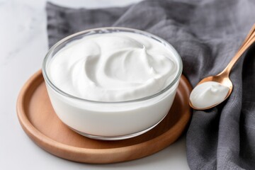 Sticker - plain greek yogurt in a bowl with a spoon beside