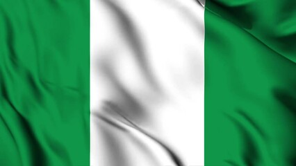 Poster - Nigeria waving flag 4K animation video. Nigerian waving flag seamless looping animation