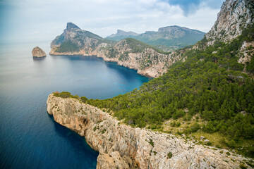 Wall Mural - Beautiful view of Cap de Formentor from Mirador de El Colomer in Mallorca