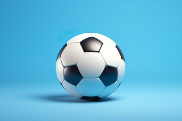 soccer ball on light blue background.