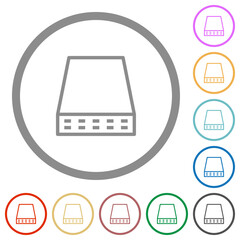 Poster - Computer data storage outline flat icons with outlines