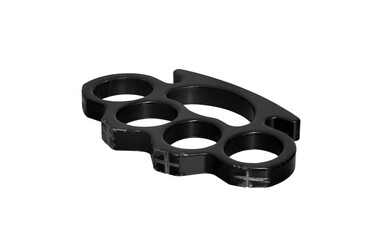 Wall Mural - used brass knuckles , fist-load weapon on transparent background