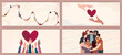 © melita - Volunteer people group concept banner poster editable template.Raised hands multicultural people.Diverse people holding hands.Solidarity.NGO Aid concept.Heart shape.Volunteerism.Nonprofit