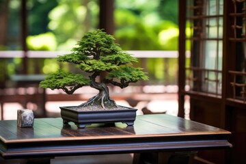 Poster - bonsai tree prepared as ceremonial gift