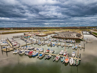 Wall Mural - Maritime center for seasports in Esbjerg new harbor in Denmark