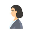 © nagamushi studio - 中年女性会社員の横顔。フラットなベクターイラスト。 A middle-aged female office worker's profile view. Flat designed vector illustration.