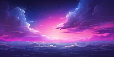 Wall Mural - surreal cosmic landscape with colorful night sky. abstract night sky with dreamy moon and stars. bri